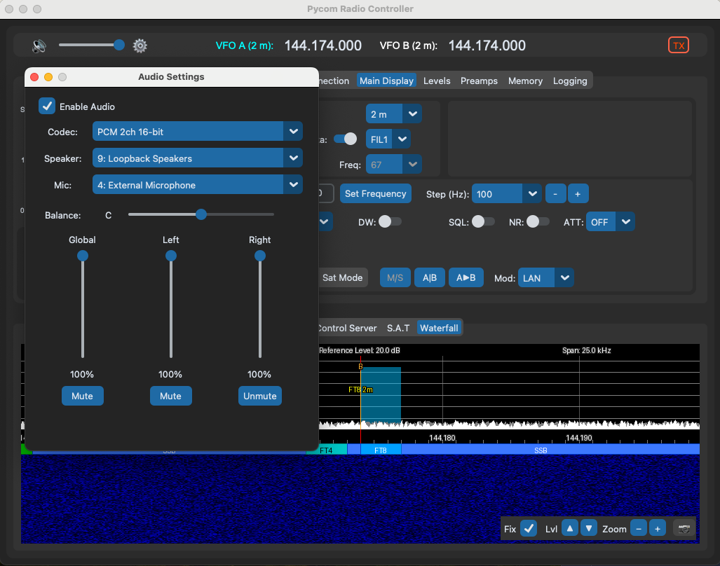 Audio Settings Window