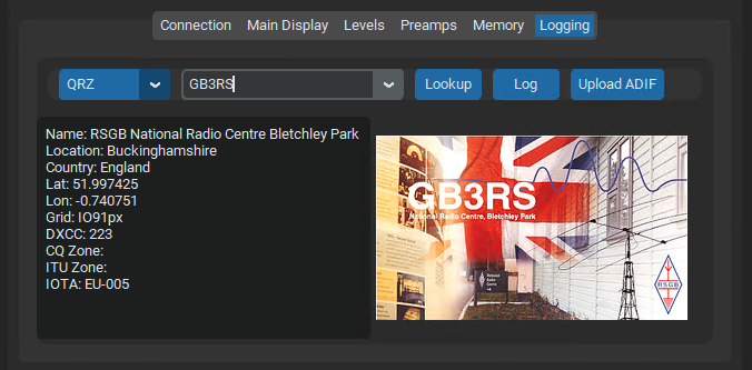 Callsign lookup Screenshot