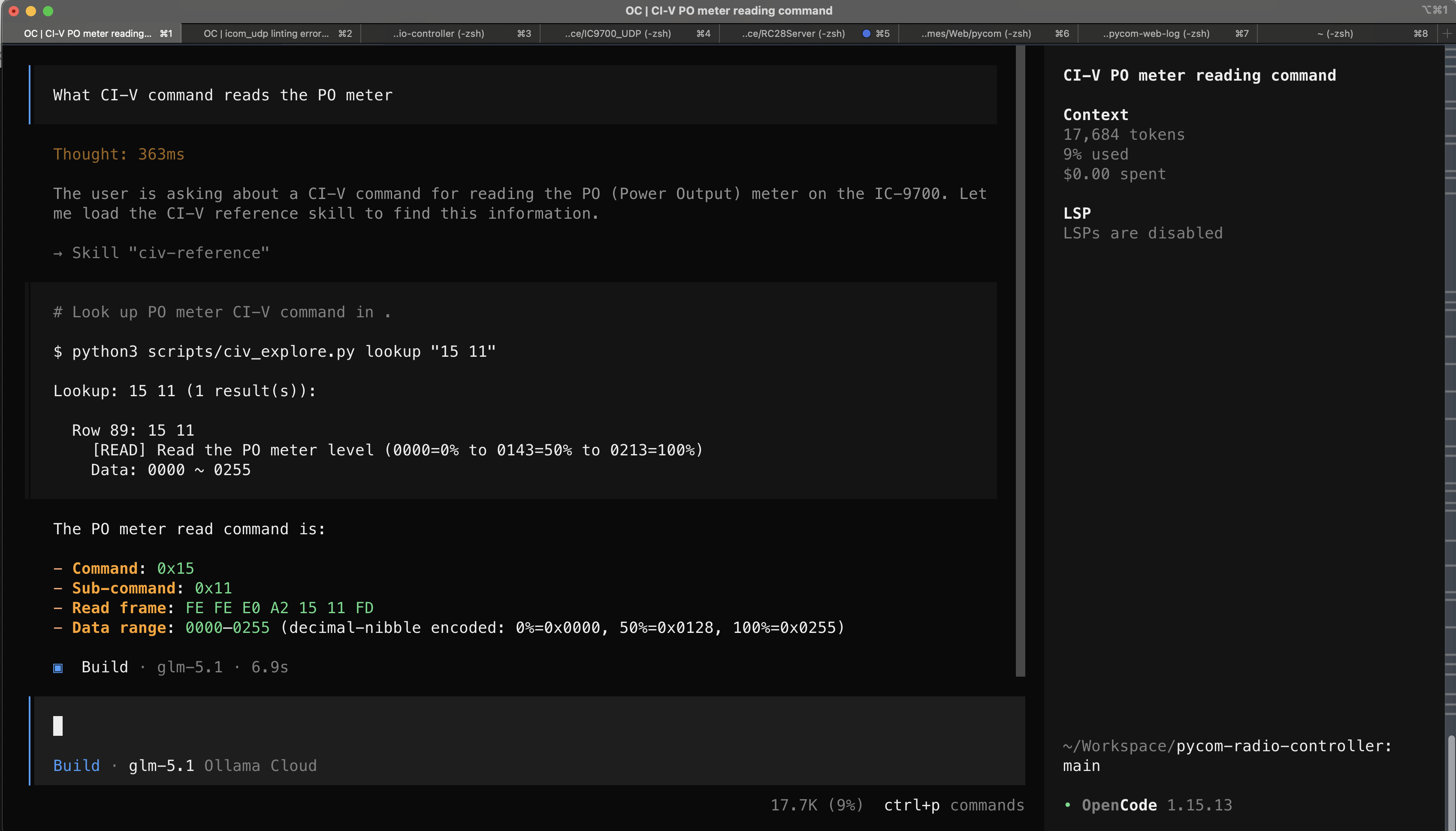 Opencode development screenshot