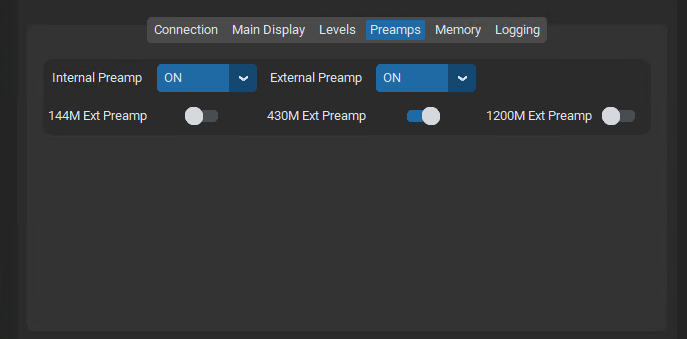 Preamps Tab Screenshot