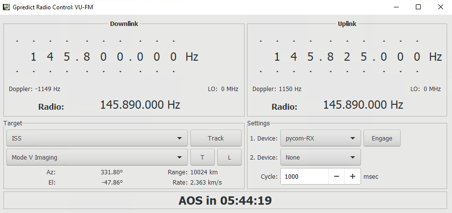 Gpredict RX radio set up