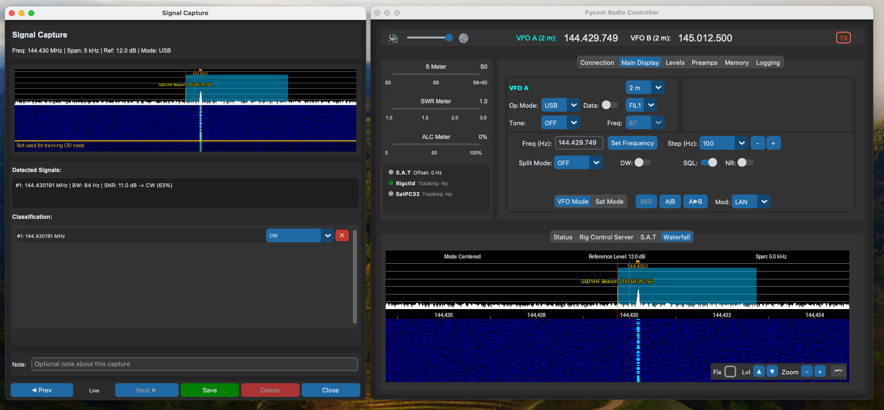 Signal capture and classification