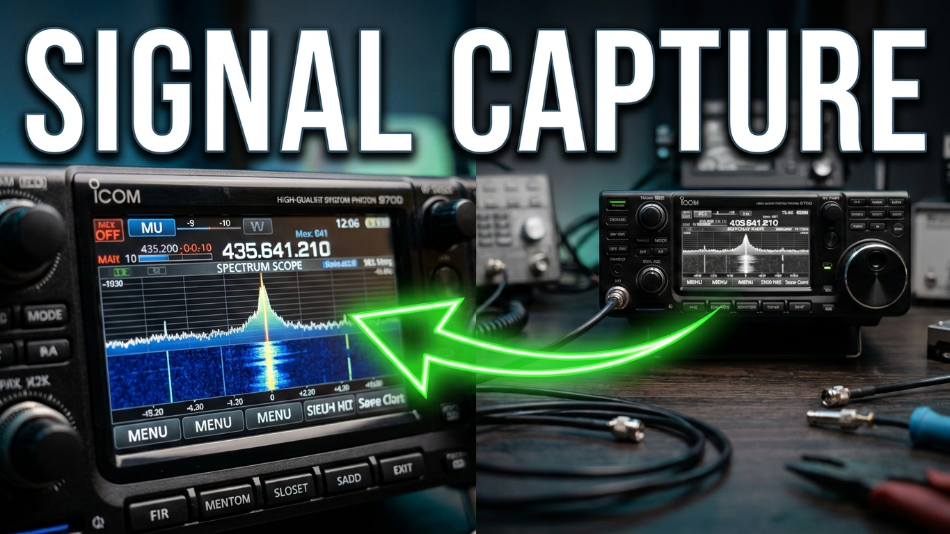 Two radios - one generating a signal and the other transmitting it